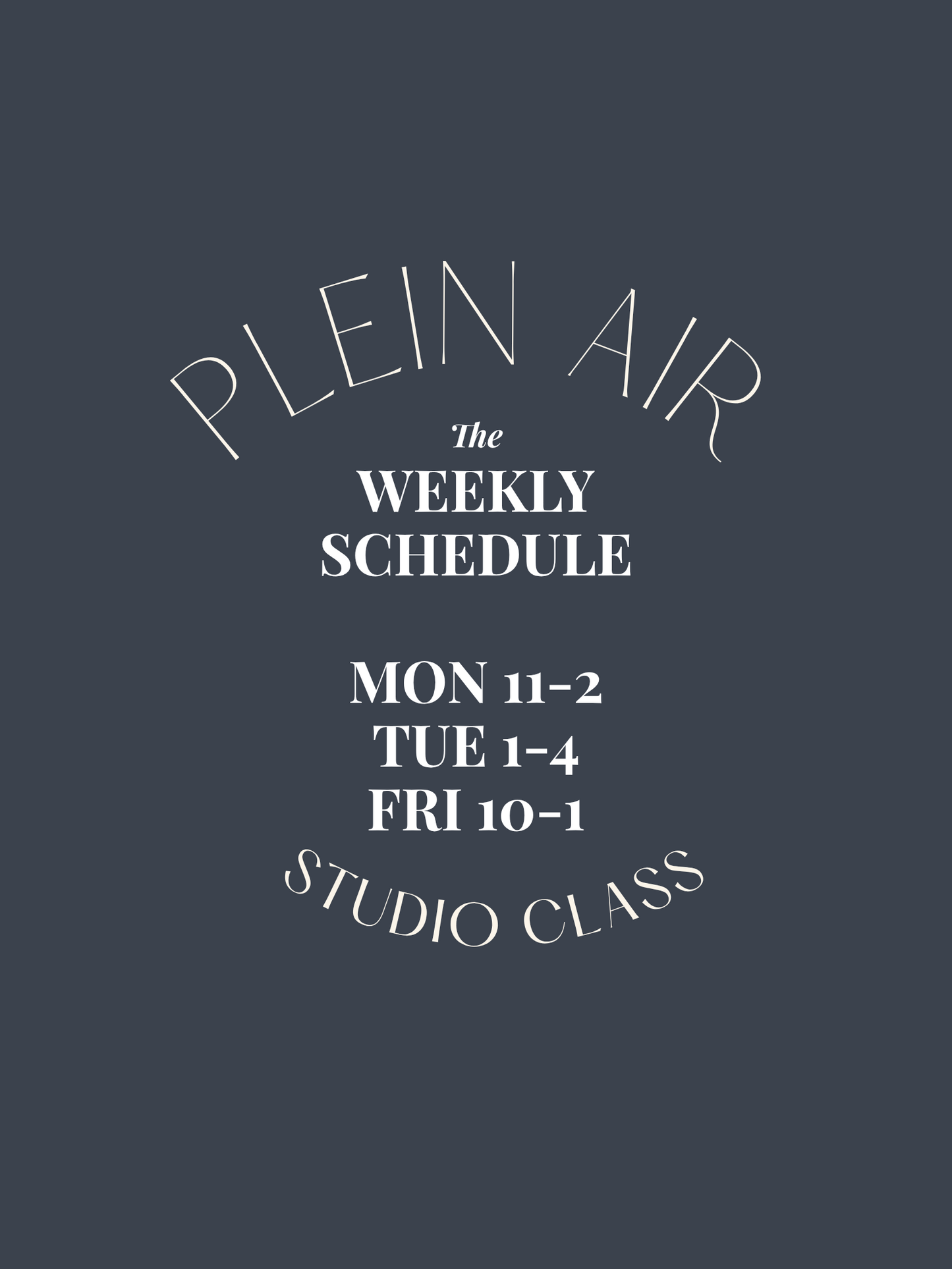 PLEIN AIR STUDIO CLASS